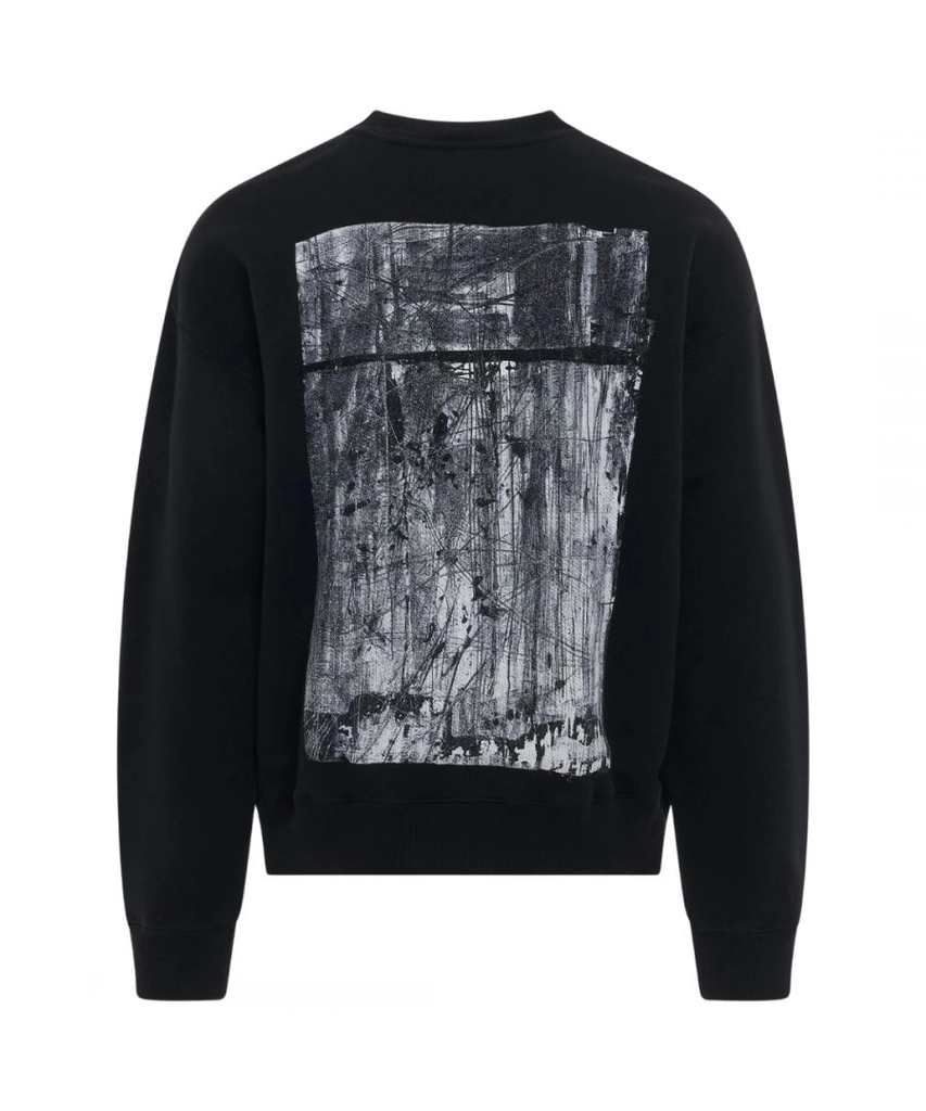 Off White Mens Scratch Tab Box Design Skate Fit Black Sweatshirt - Size X-Small